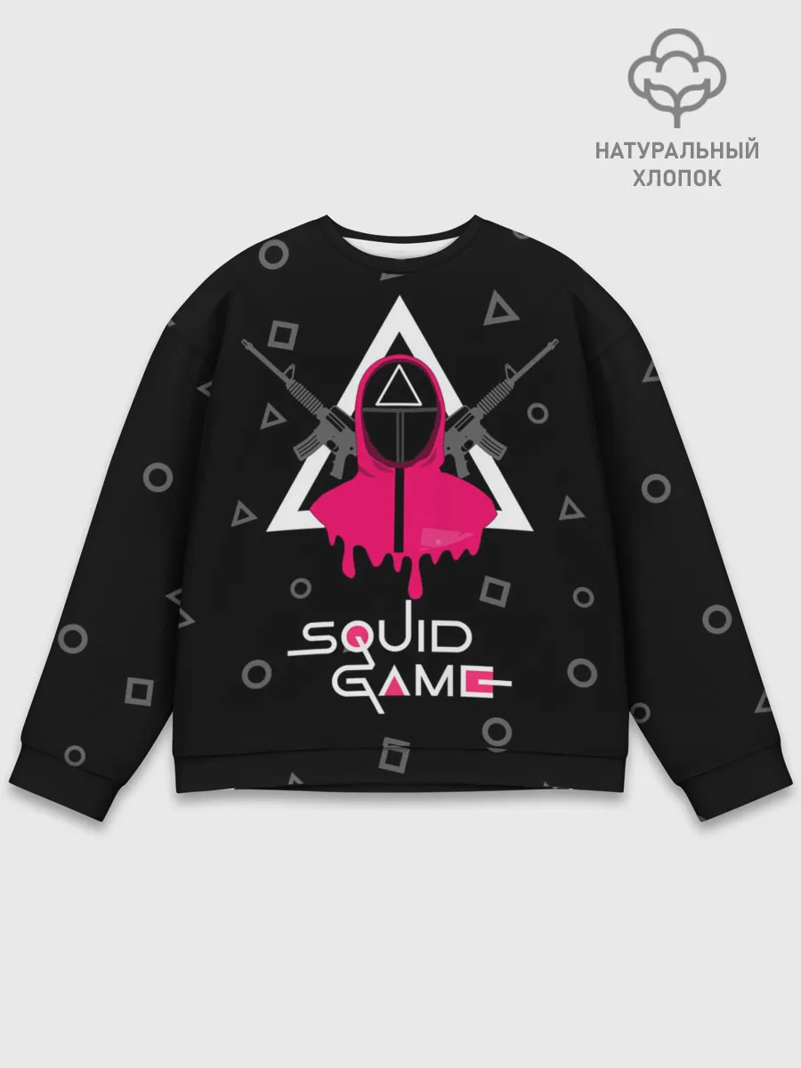 Мужской свитшот базовый / Squid game: guard with M-16