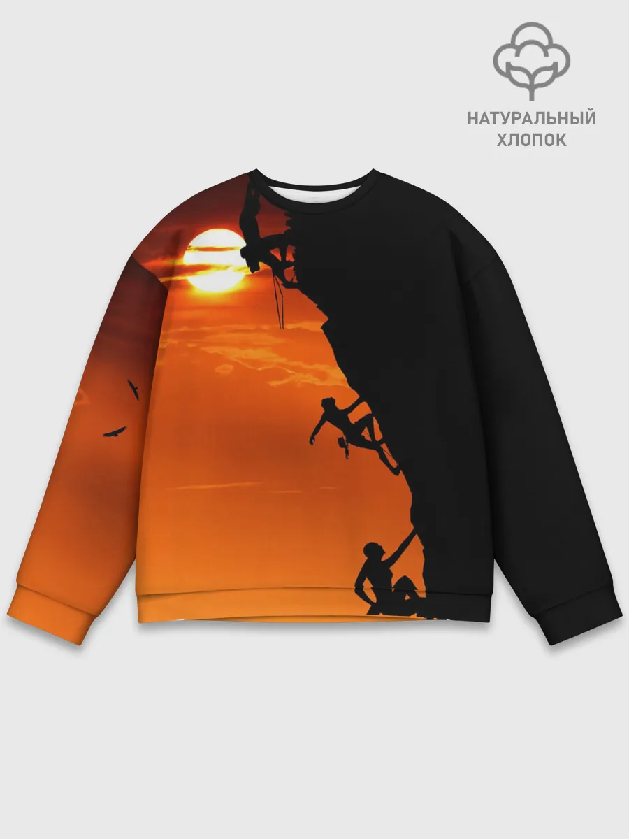 Мужской свитшот базовый / СКАЛОЛАЗЫ В ЗАКАТЕ