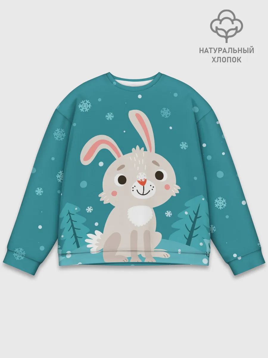 Мужской свитшот базовый / Новогодний зайчик