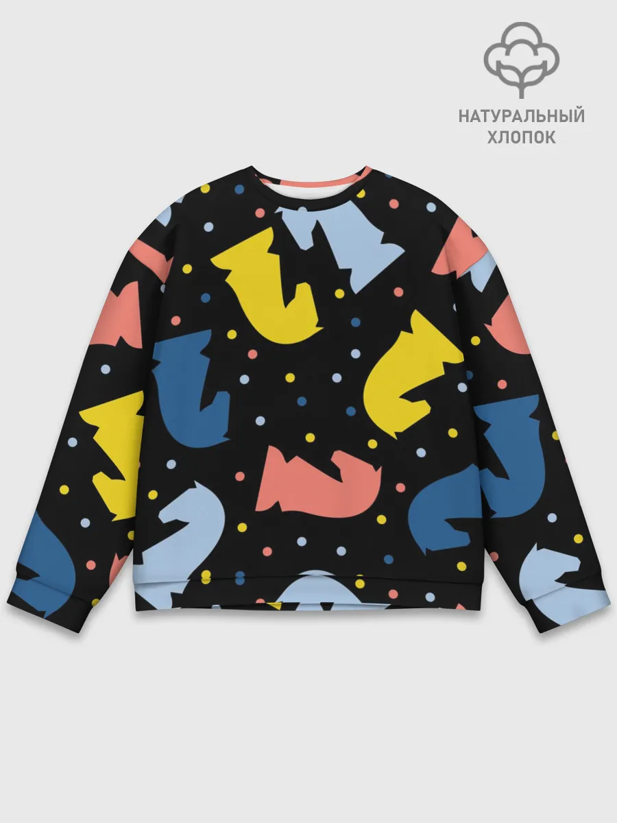 Мужской свитшот базовый / Шахматные фигуры цветные