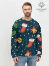 Мужской свитшот базовый / Новогодний, рождественский узор