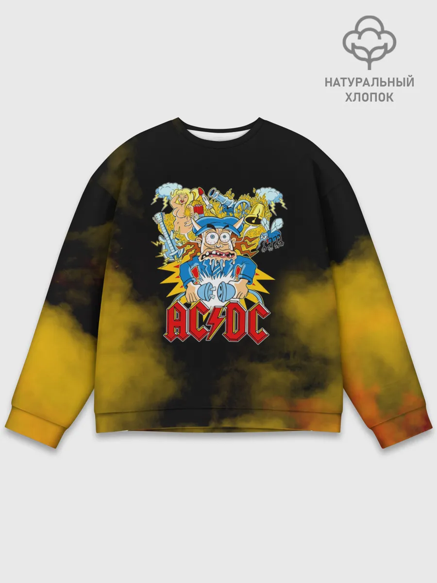 Мужской свитшот базовый / Карикатура Ангус Янг - AC/DC
