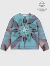 Мужской свитшот базовый / Абстрактный цветок. Голубой.