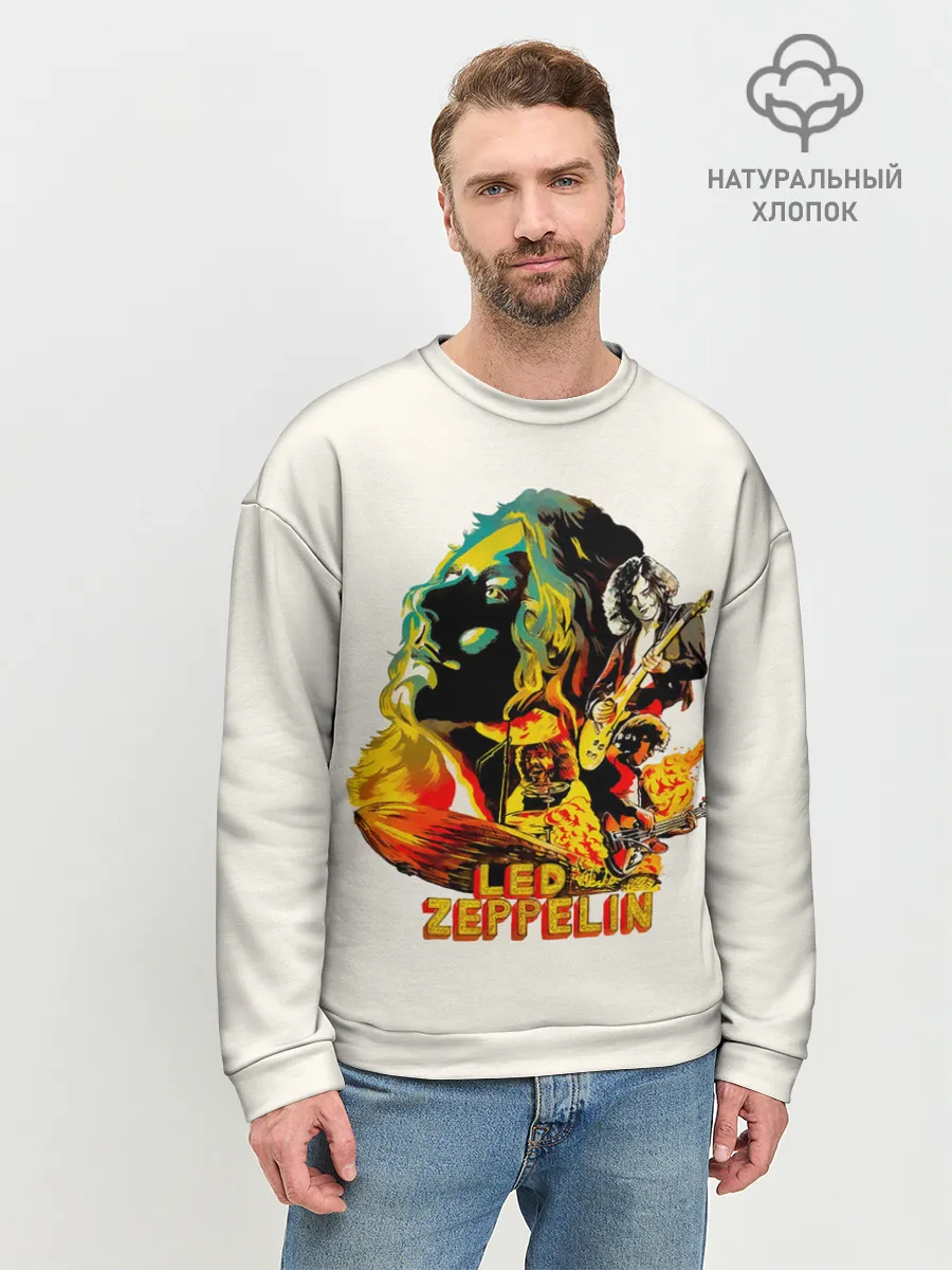 Мужской свитшот базовый / Группа Led Zeppelin арт