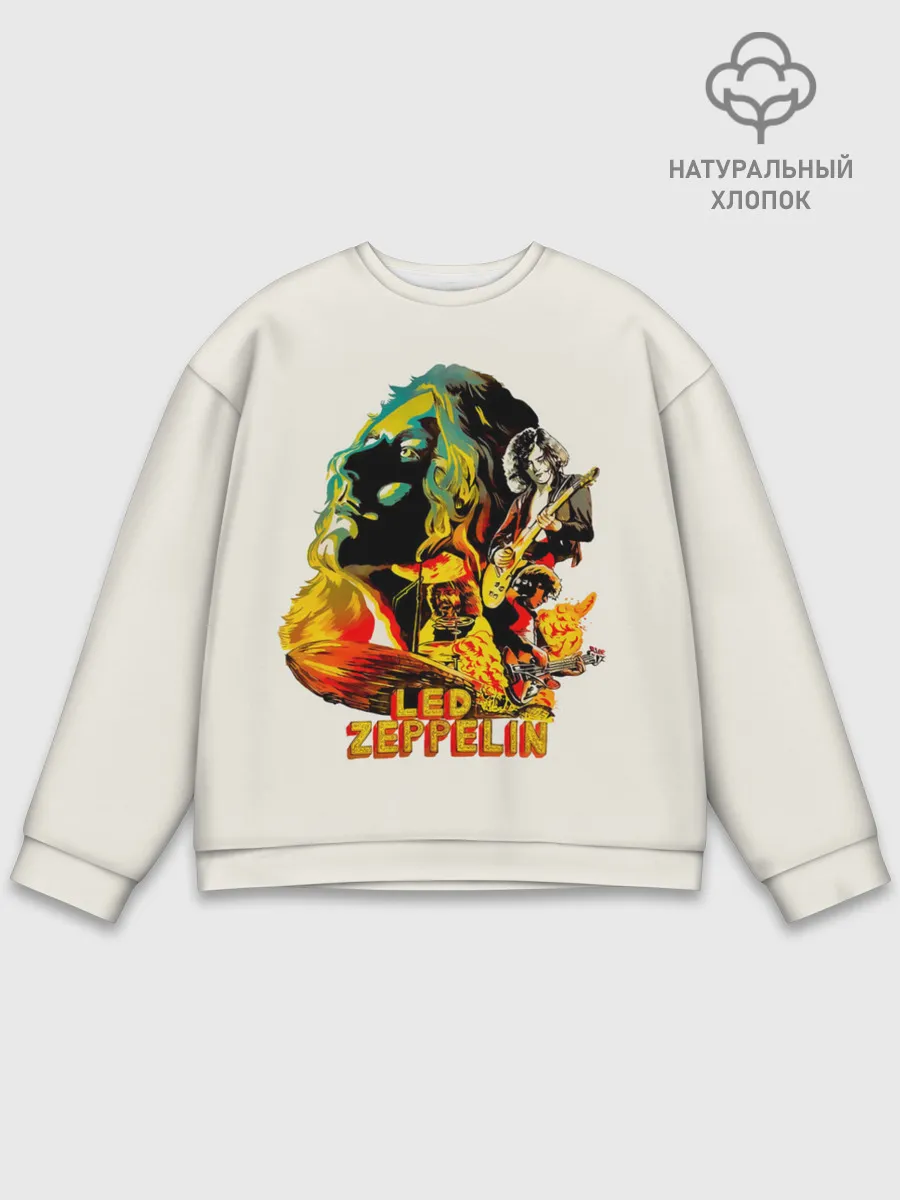 Мужской свитшот базовый / Группа Led Zeppelin арт