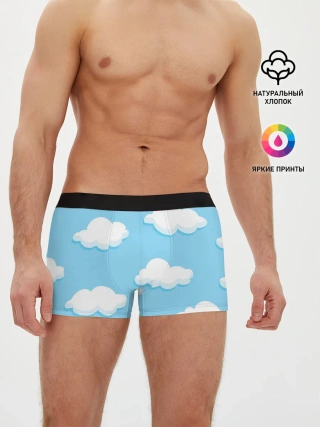 Мужские трусы боксеры / Белые облака