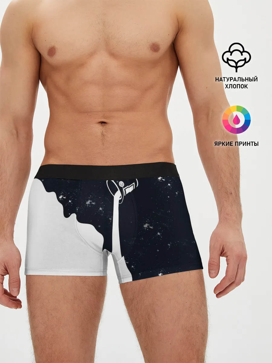 Мужские трусы боксеры / Черно-белый