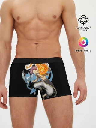 Мужские трусы боксеры / Нацу и Хеппи из Хвоста Фей