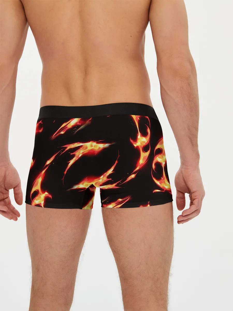 Мужские трусы боксеры / Kimetsu no Yaiba пламенный узор