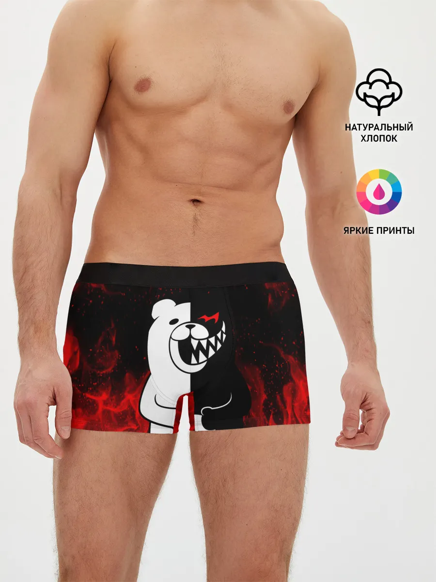 Мужские трусы боксеры / MONOKUMA В ПЛАМЕНИ / МОНОКУМА