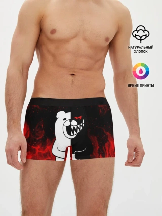 Мужские трусы боксеры / MONOKUMA В ПЛАМЕНИ / МОНОКУМА