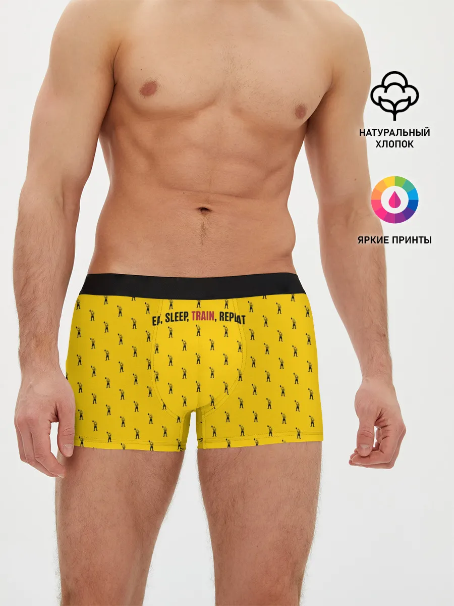Мужские трусы боксеры / Eat, sleep, train, repeat