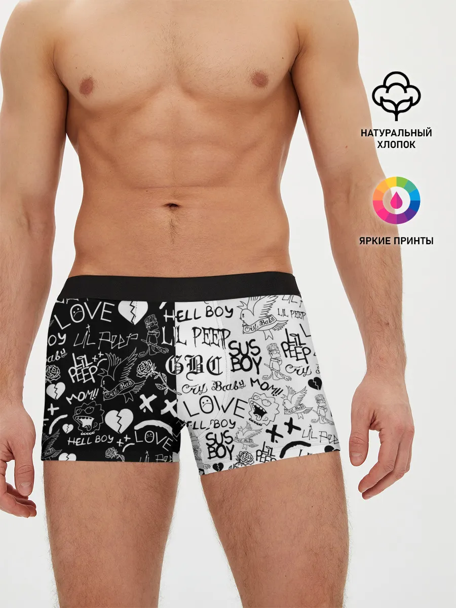 Мужские трусы боксеры / LIL PEEP LOGOBOMBING | ЛИЛ ПИП
