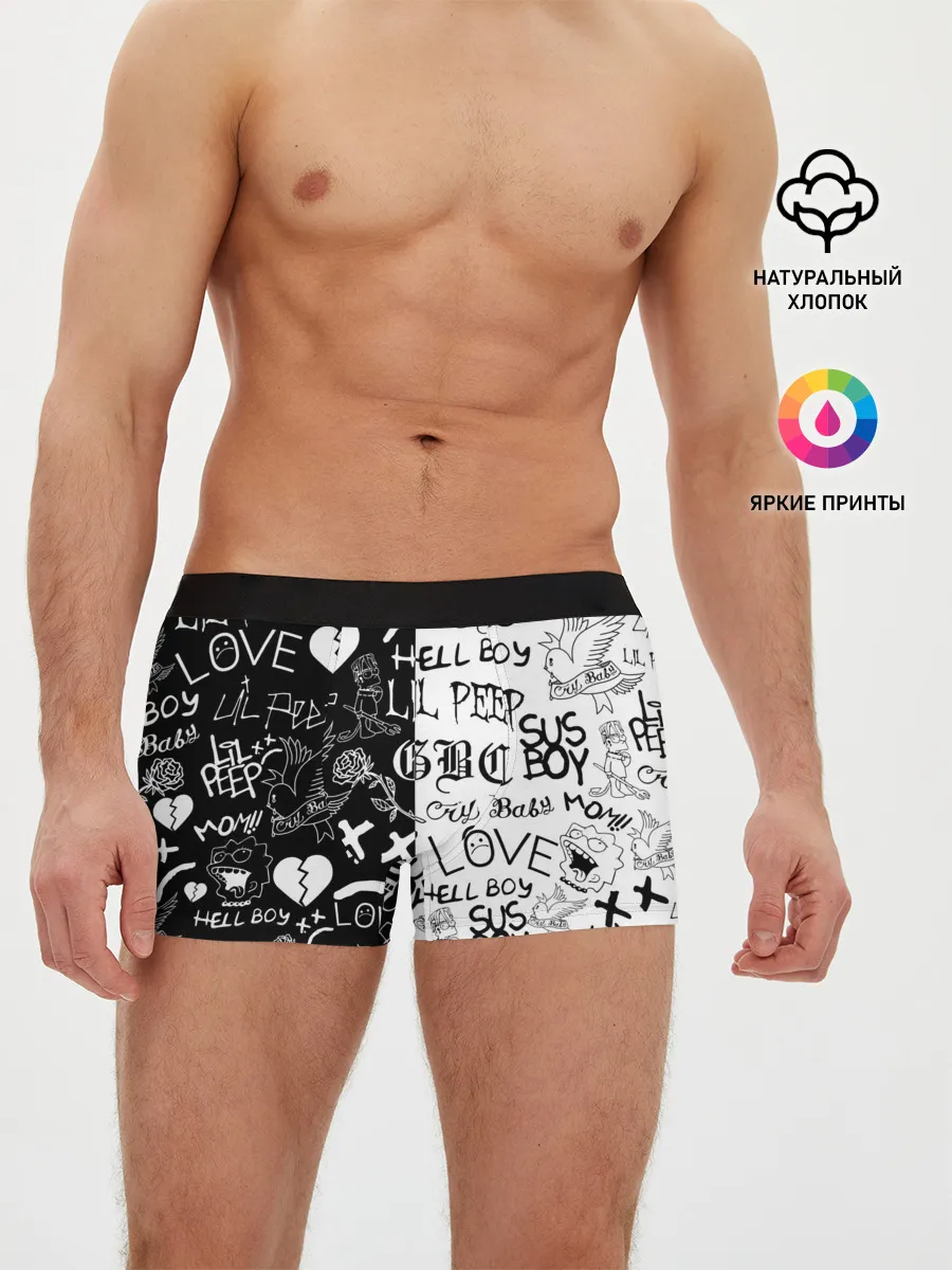 Мужские трусы боксеры / LIL PEEP LOGOBOMBING | ЛИЛ ПИП