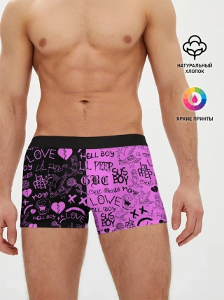 Мужские трусы боксеры / LIL PEEP LOGOBOMBING BLACK PINK