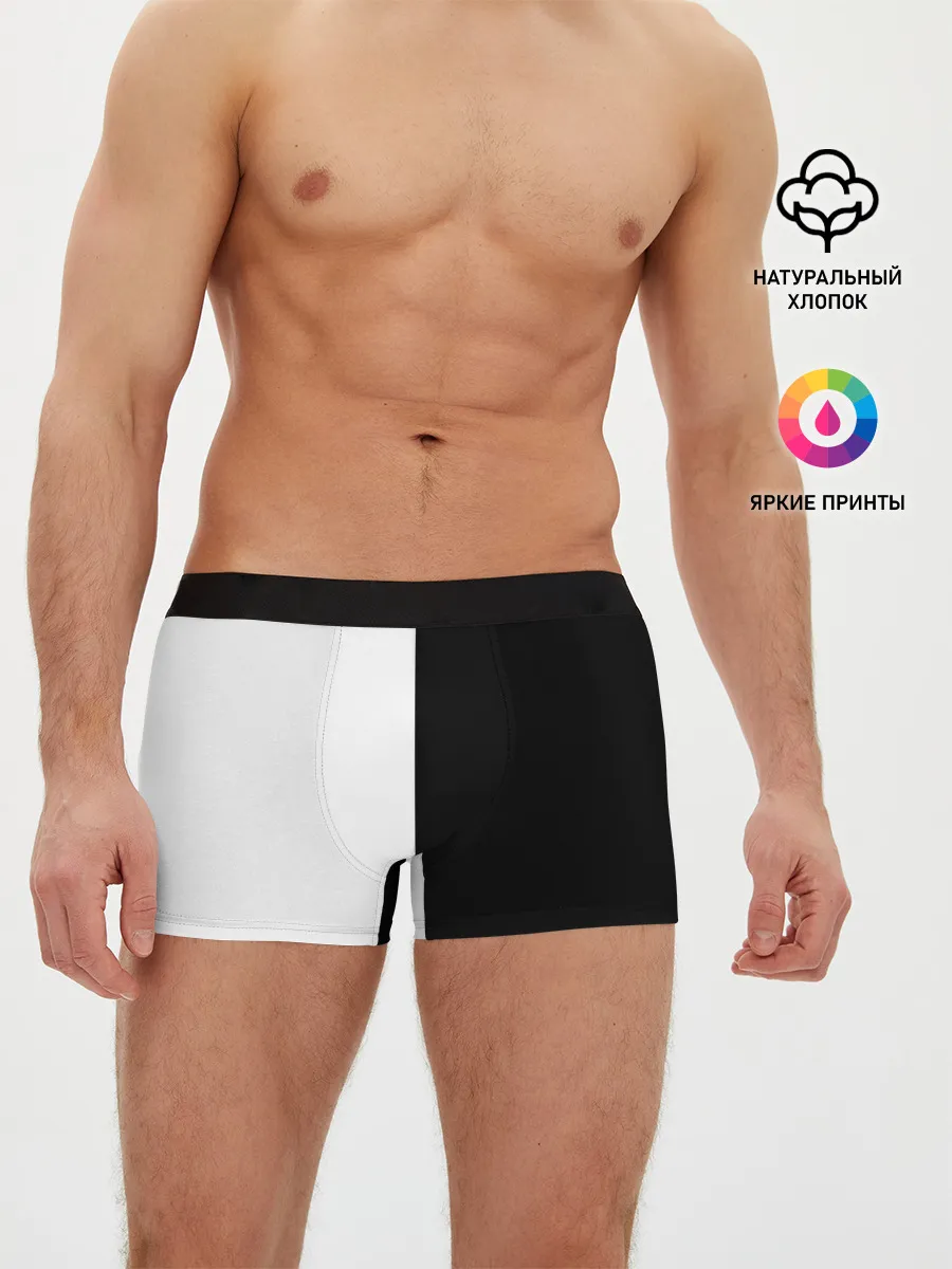 Мужские трусы боксеры / ПРОСТО ЧЁРНО-БЕЛЫЙ | Black and White