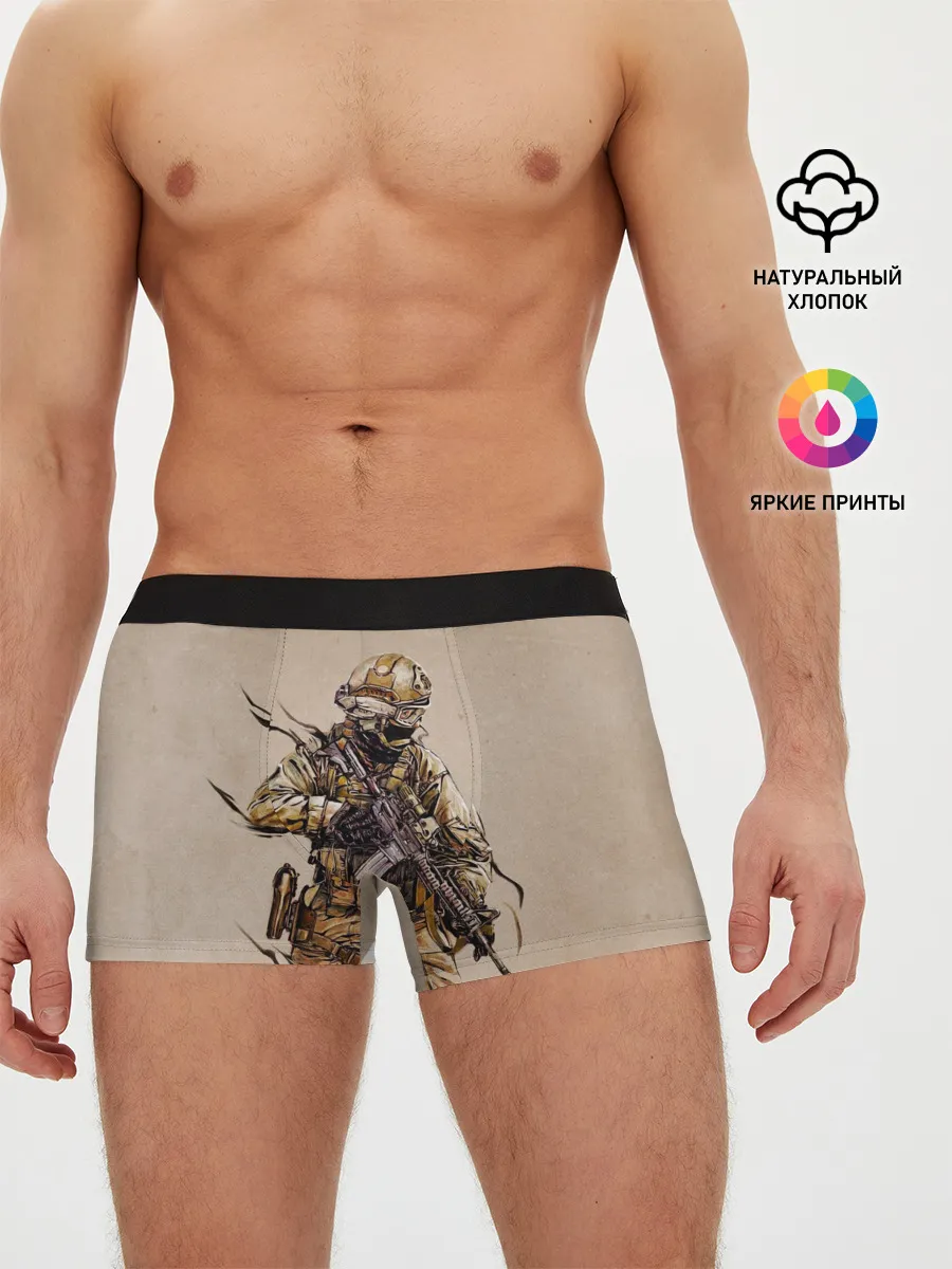 Мужские трусы боксеры / Военный