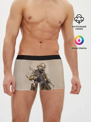 Мужские трусы боксеры / Военный