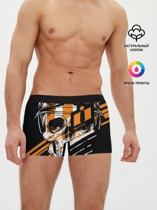Мужские трусы боксеры / Череп Icon оранжевый