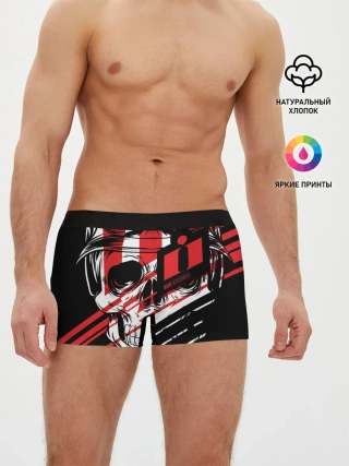 Мужские трусы боксеры / Череп Icon красный