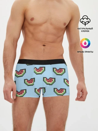 Мужские трусы боксеры / Пиксельный арбуз