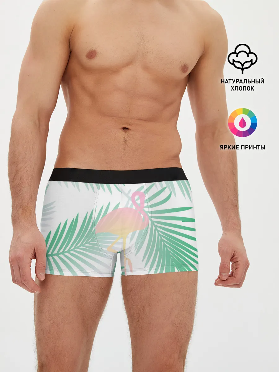 Мужские трусы боксеры / Фламинго в джунглях