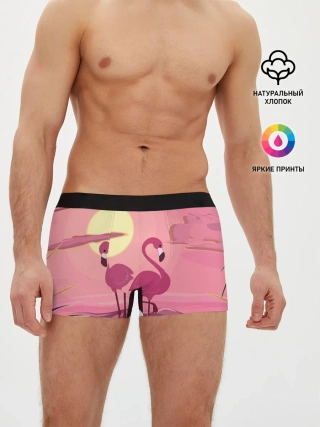 Мужские трусы боксеры / фламинго