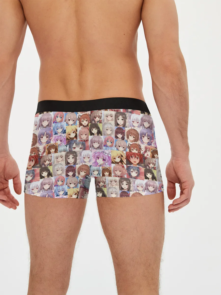 Мужские трусы боксеры / MANY FACES OF ANIME GIRLS monochrome