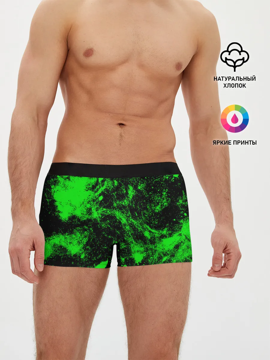Мужские трусы боксеры / Зелёная краска