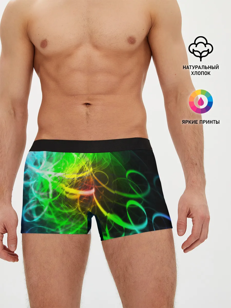 Мужские трусы боксеры / ЗЕЛЕНЫЙ НЕОН