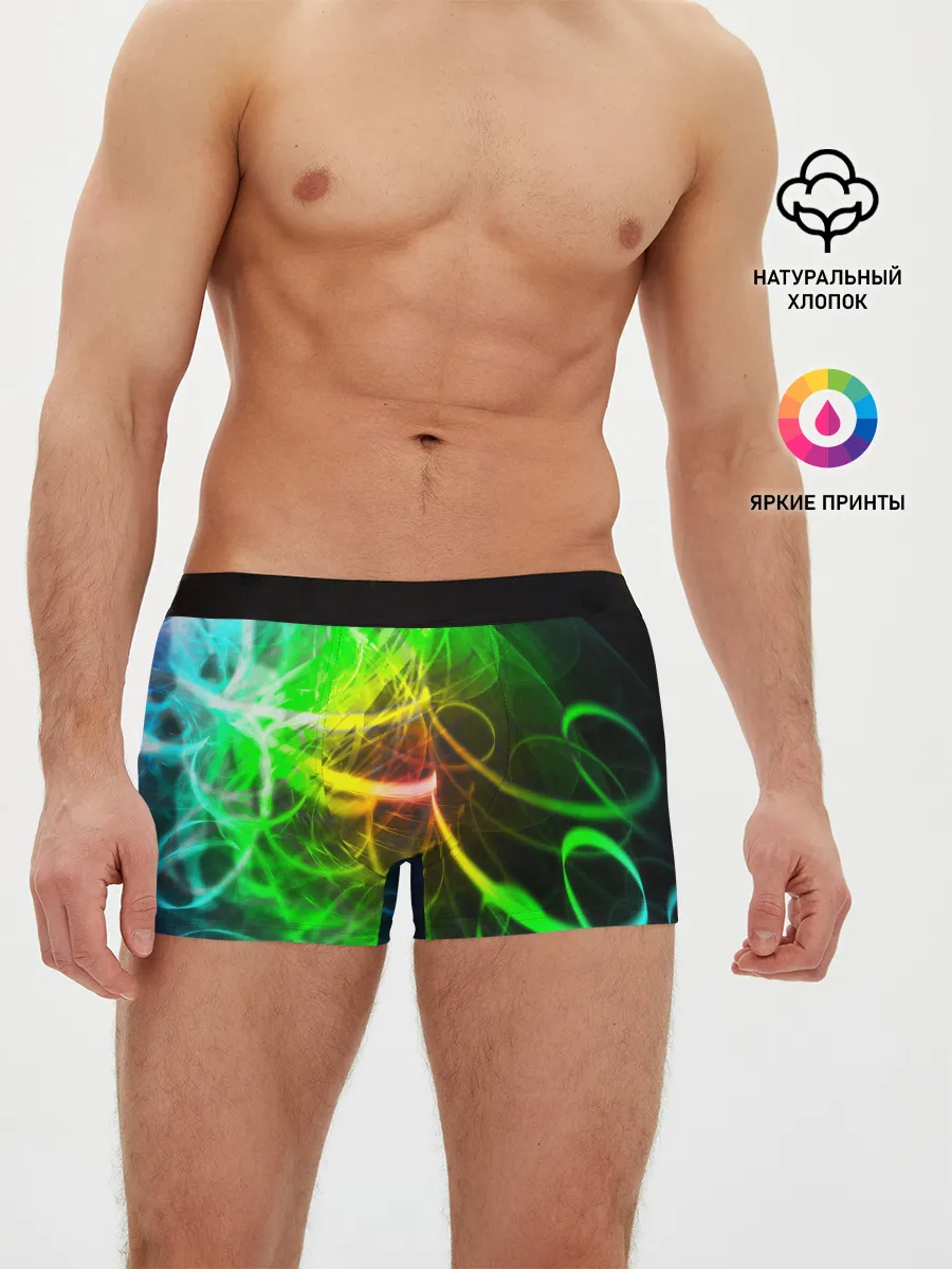 Мужские трусы боксеры / ЗЕЛЕНЫЙ НЕОН