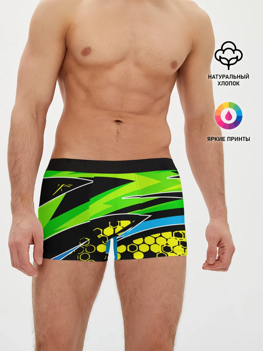 Мужские трусы боксеры / Light green urban marble