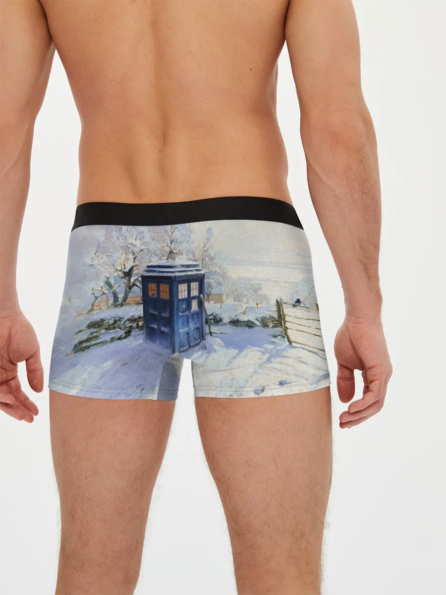 Мужские трусы боксеры / ТАРДИС В СНЕГУ