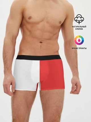Мужские трусы боксеры / Красно-белая форма
