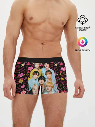Мужские трусы боксеры / I Love BTS