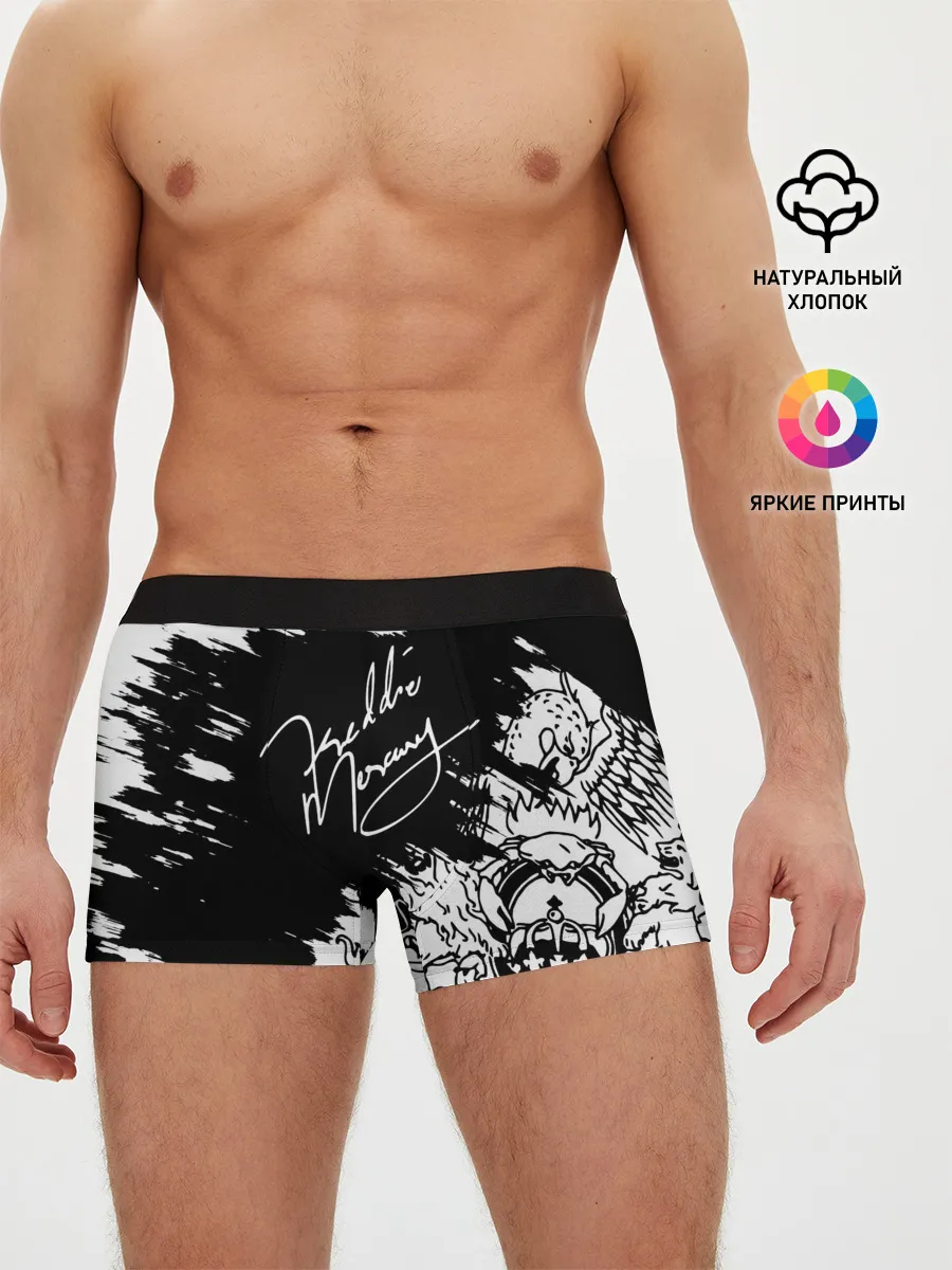Мужские трусы боксеры / Автограф Фредди Меркьюри
