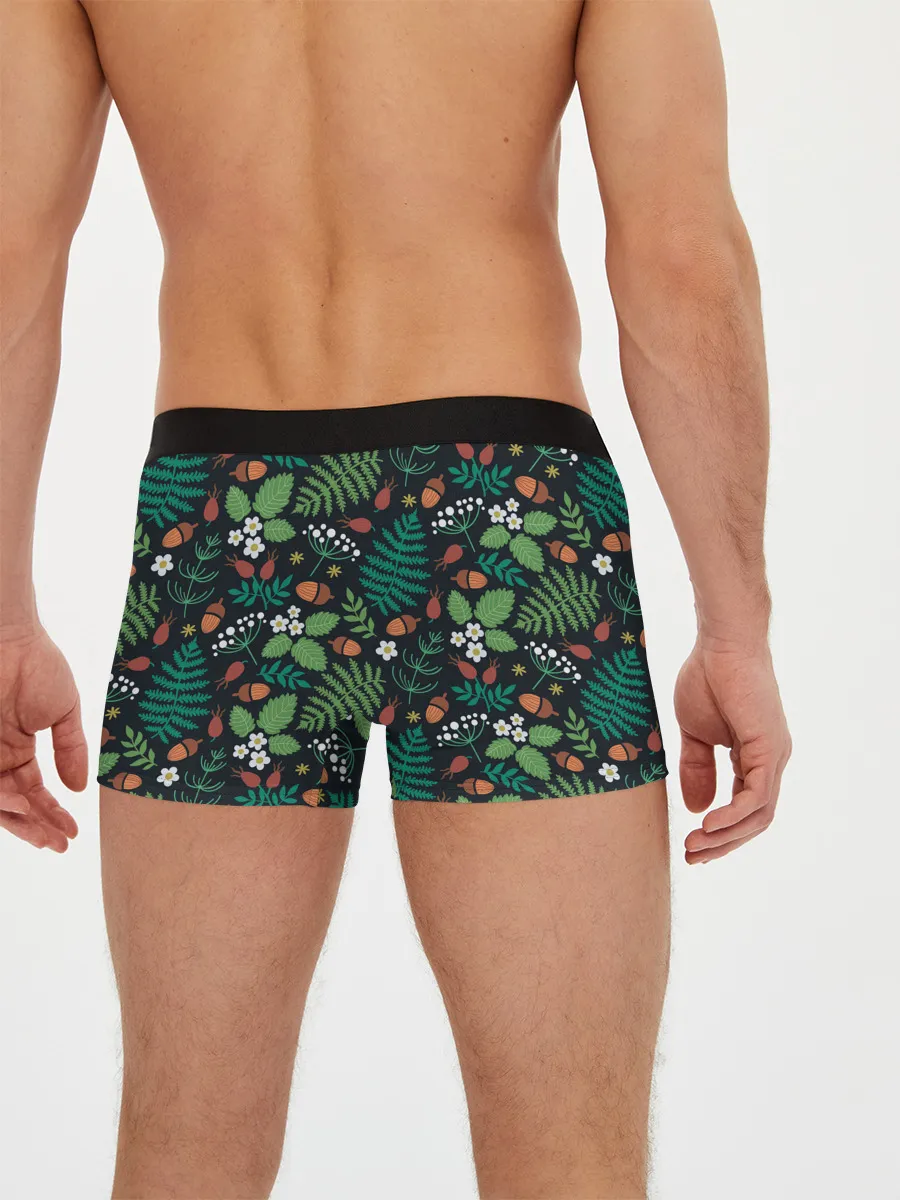 Мужские трусы боксеры / Forest leaves invert