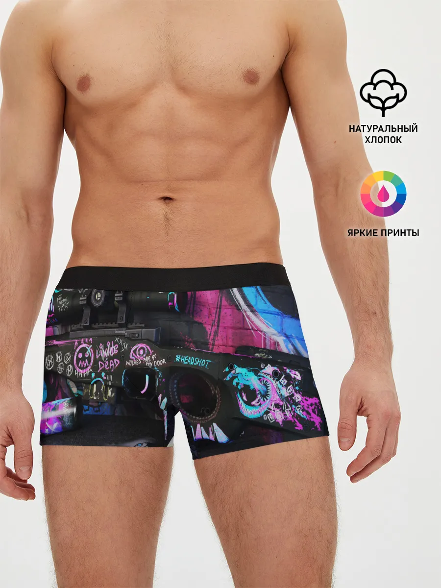 Мужские трусы боксеры / CS GO:НЕОНУАР