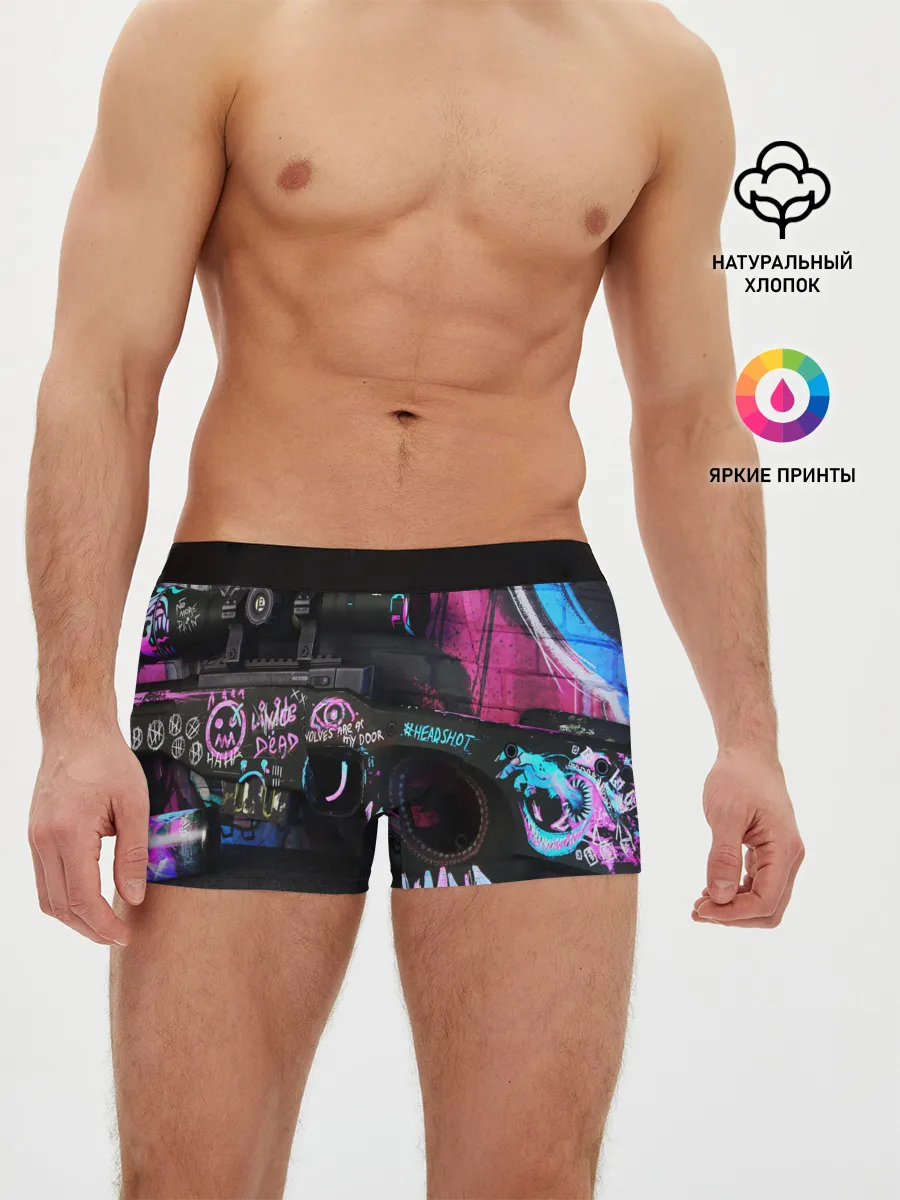 Мужские трусы боксеры / CS GO:НЕОНУАР