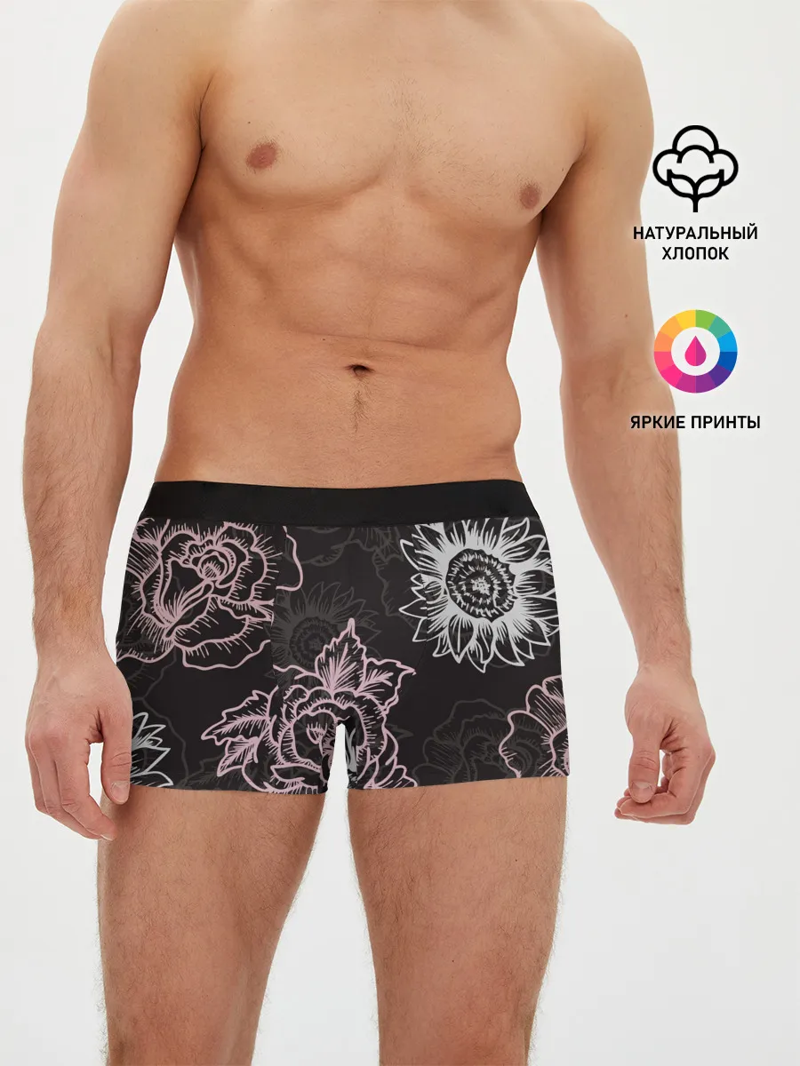 Мужские трусы боксеры / Цветочный узор