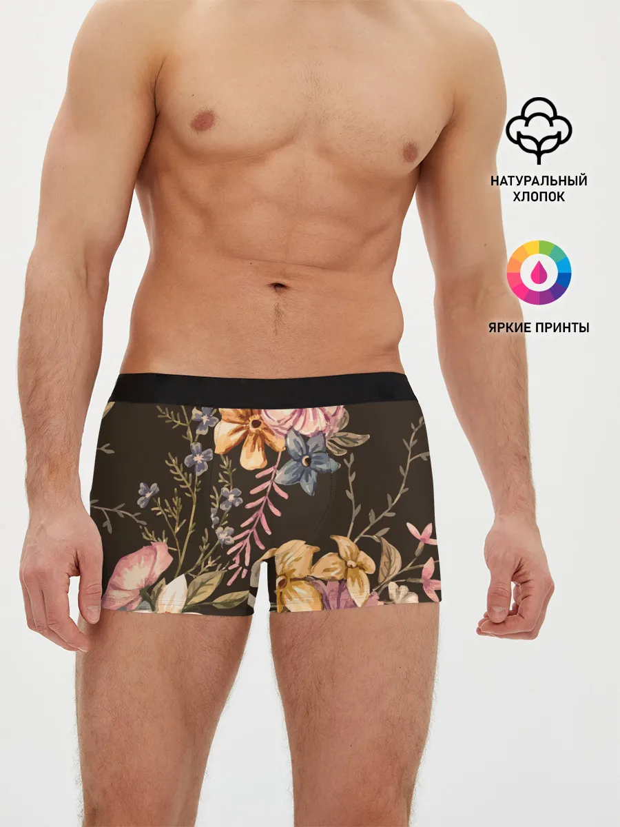 Мужские трусы боксеры / цветы