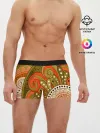 Мужские трусы боксеры / Детский оранжево-болотный