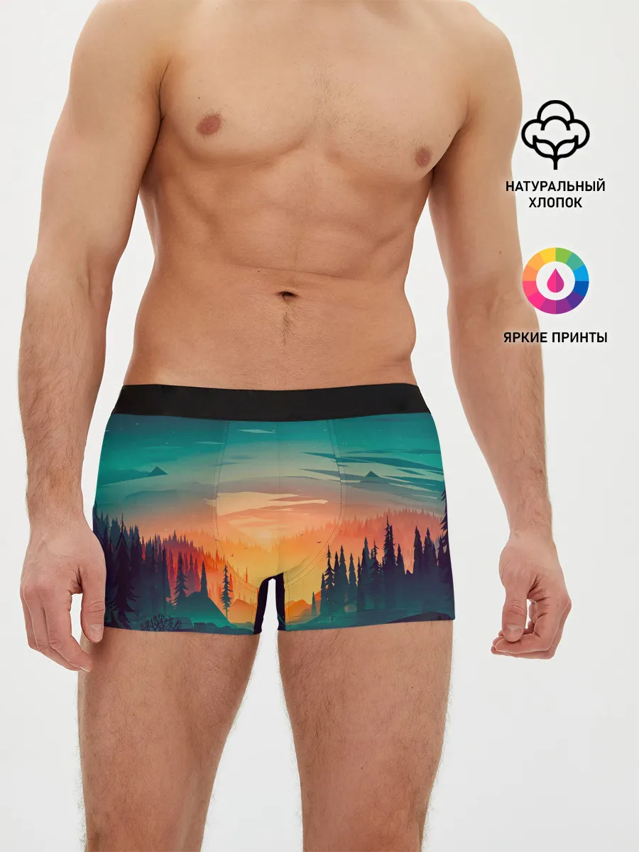 Мужские трусы боксеры / Закат Лес