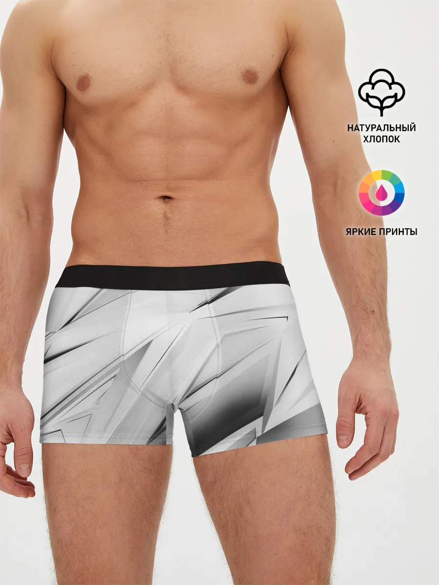 Мужские трусы боксеры / GEOMETRY STRIPES WHITE