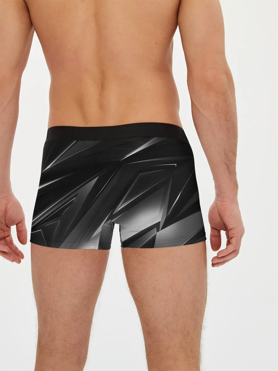 Мужские трусы боксеры / GEOMETRY STRIPES BLACK & WHITE