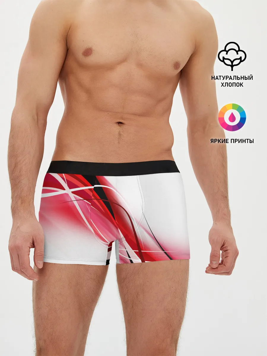 Мужские трусы боксеры / GEOMETRY STRIPES RED