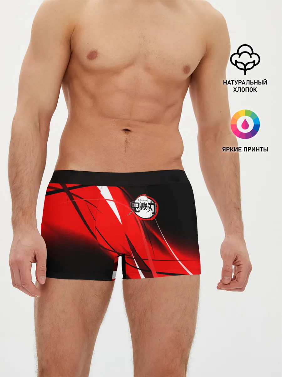 Мужские трусы боксеры / KIMETSU NO YAIBA маленький лого