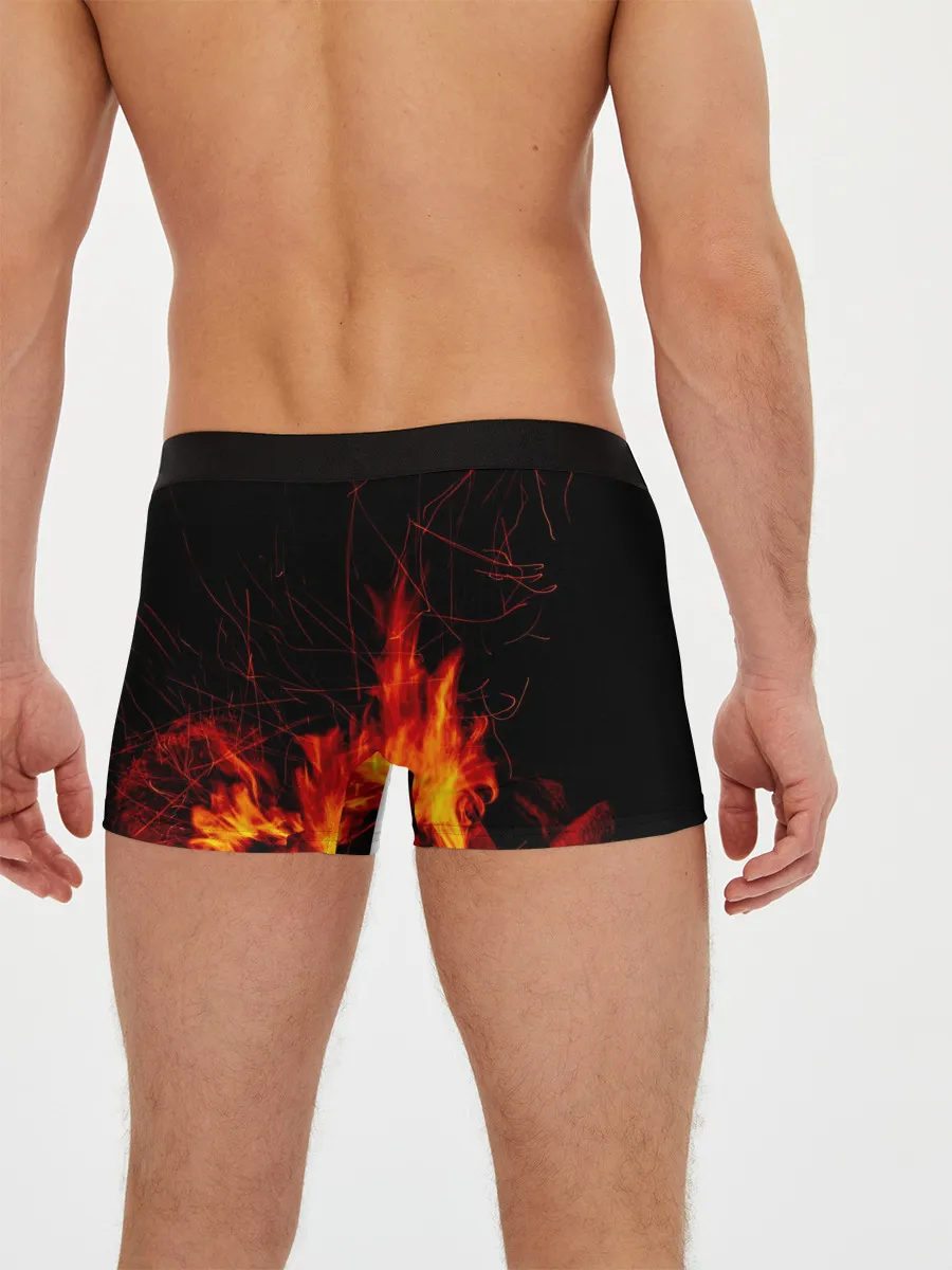 Мужские трусы боксеры / Ночной костер в лесу