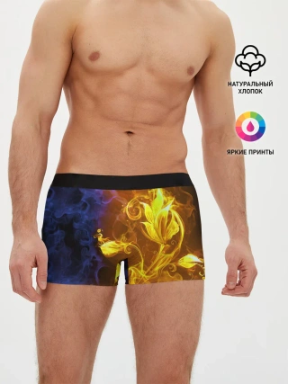 Мужские трусы боксеры / Огненный цветок