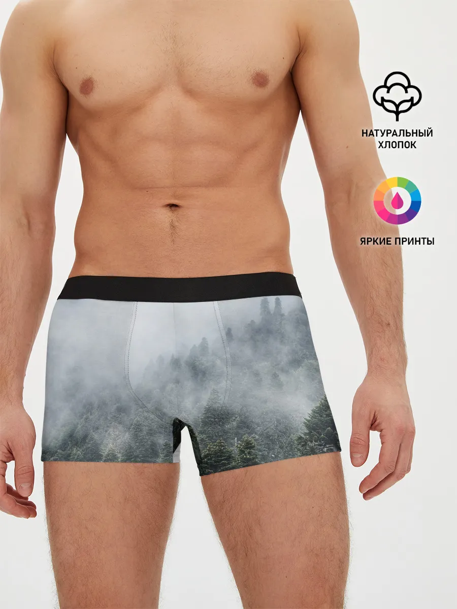 Мужские трусы боксеры / Туманный лес